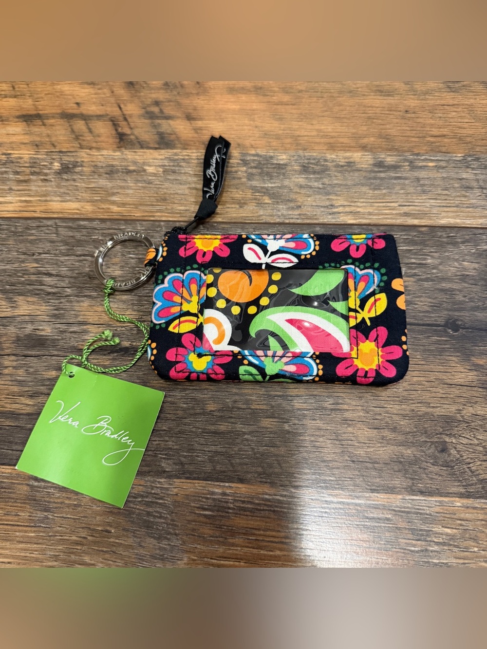 New Vera Bradley Disney Parks Multicolor Floral Wallet with ID Window